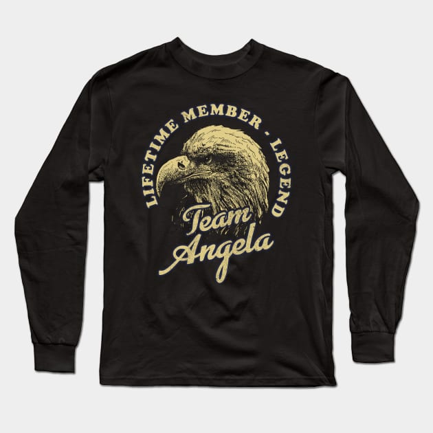 Angela Name - Lifetime Member Legend - Eagle Long Sleeve T-Shirt by Stacy Peters Art